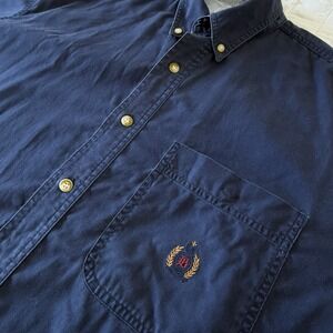 VTG Shirt Men M Button‎ Down Crest Logo Preppy old money